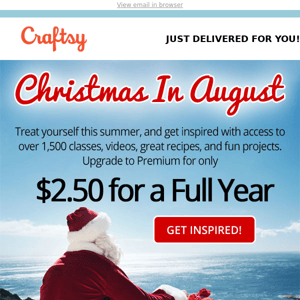 🎵  Halleluiah!  Our annual $2.50 Christmas in August Special is here.  Enjoy Huge Savings….and Free Clicking.