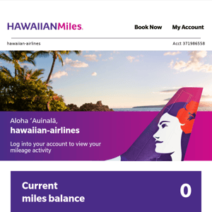 Your February HawaiianMiles Statement 💖