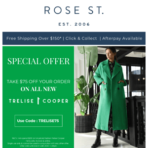 💚 SAVE $75 OFF NEW TRELISE COOPER 💚