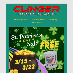 "Hurry, Limited Time Only: Get a Free Coffee Mug with $50 Purchase for St. Patrick's Day!"