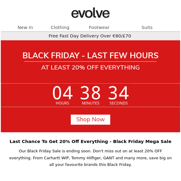 Ends Midnight Tonight ⏰ 20% Off Everything - Black Friday Mega Sale 💰