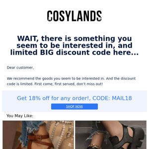 WAIT, there is something you seem to be interested in, and limited BIG discount code here...