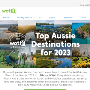 BIG NEWS! Wotif’s Aussie Town of the Year for 2023 🌟