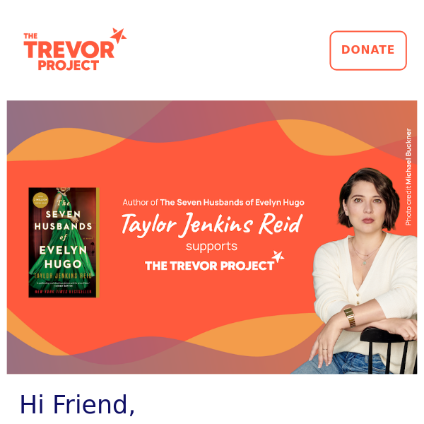 NYT Bestselling Author, Taylor Jenkins Reid Supports Trevor