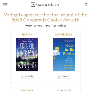 Cast Your Vote for Our Goodreads Choice Award Finalists!