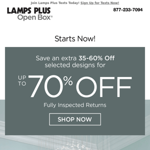 Hurry! Extra 35-60% Off Select Styles