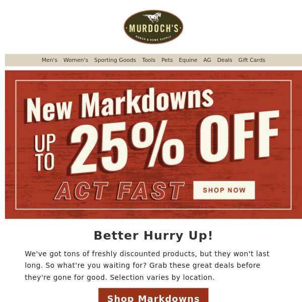 New Markdowns