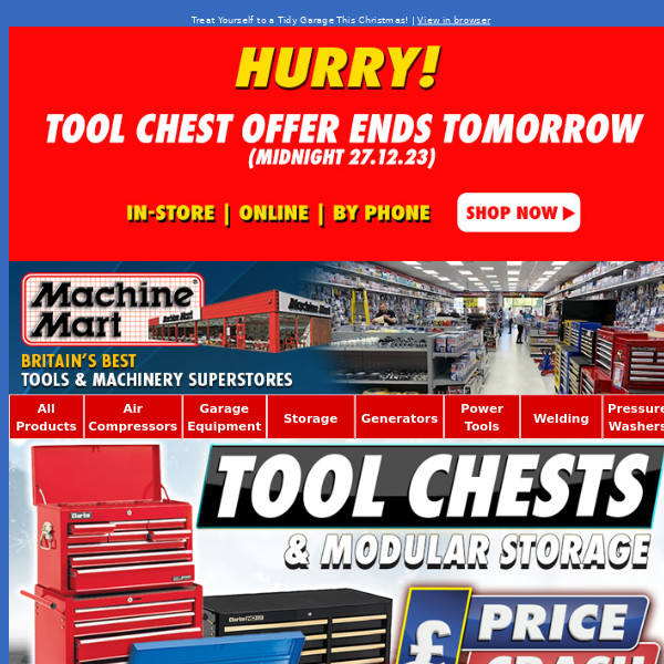 Reminder: Tool Chest Special Offer Ends Tomorrow!