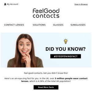 Feel Good Contacts, did you know? #EYEOPENINGFACT