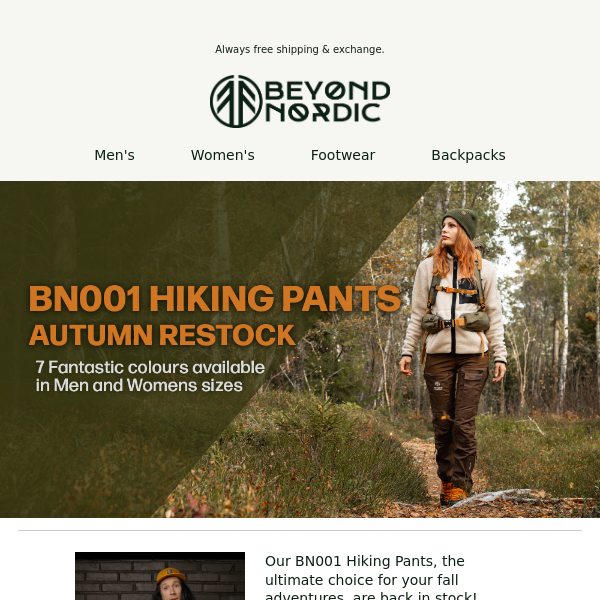 Get Ready for Fall Adventures: BN001 Hiking Pants Autumn Restock! 🍁 🍂 - Beyond  Nordic