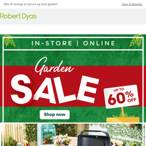 GARDEN SALE | Up to 60% off