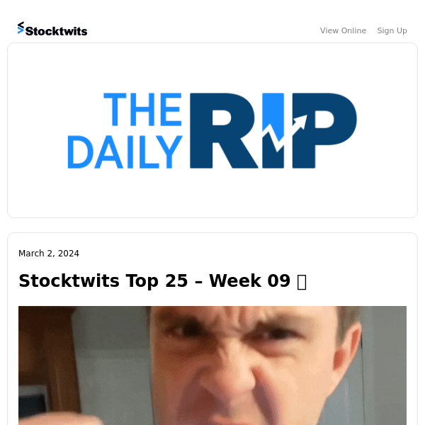 Stocktwits Top 25 - Week 09 📈