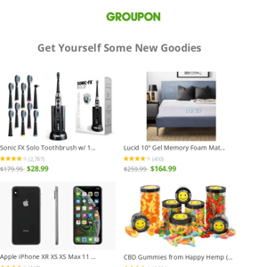 Today's Deals For You: Sonic FX Solo Toothbrush w/ 1..., Lucid 10" Gel Memory Foam Mat..., Apple iPhone XR XS XS Max 11 ...