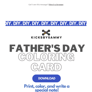 Father's Day DIY Coloring Card