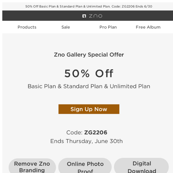 Last Day! 50% OFF! Subscribe to Zno Gallery Plan to Get Discounts on Select Products!