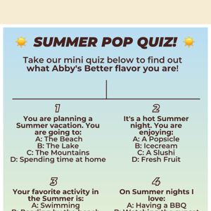 Summer Quiz 🌞 Which Flavor Are You?