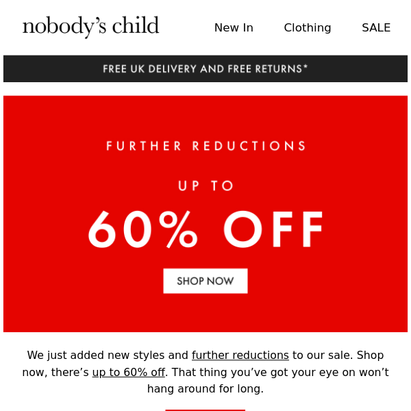 Nobody's Child, have you seen these further reductions?