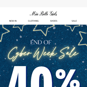 END OF CYBER SALE: SHOP 40% OFF 🥳🎉