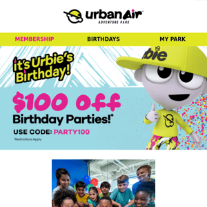 Save $100 Off of Your Birthday Party!