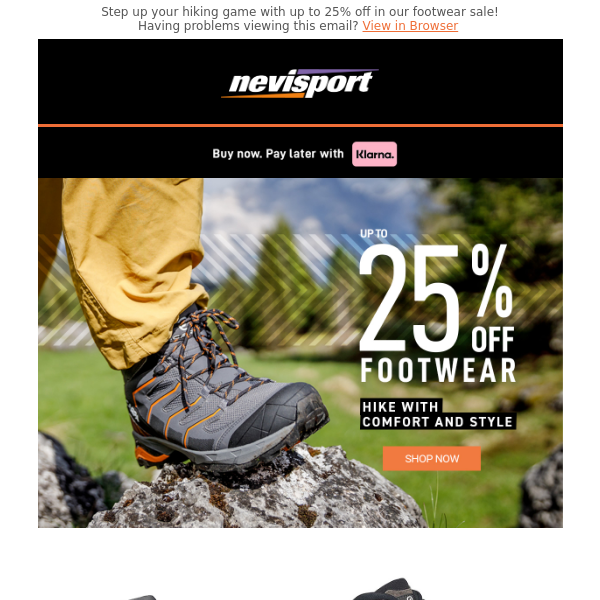 Up to 25% off Footwear | Hike with Comfort and Style