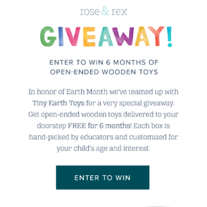 🎉 Win 6 Months of Wooden Toys Hand-Picked for Your Child