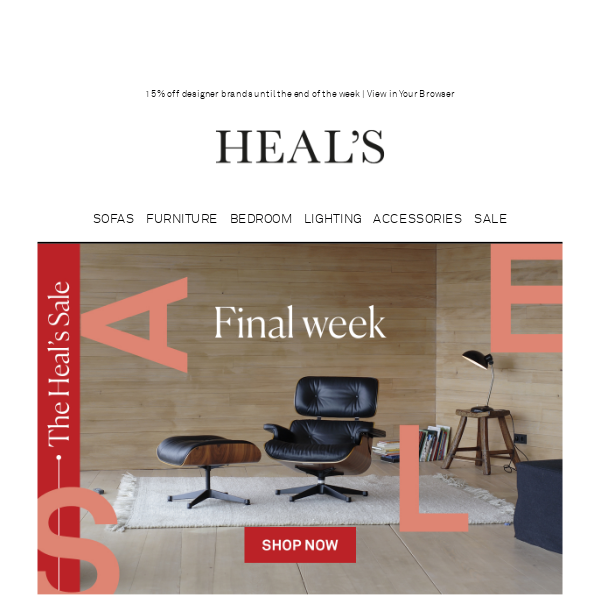 Final week of the Heal's Sale