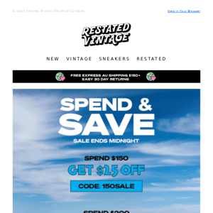SPEND & SAVE SALE IS BACK 🔥