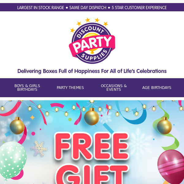Party supplies offers