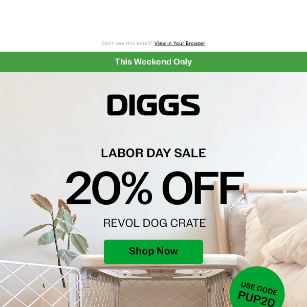 20% off the Revol Dog Crate