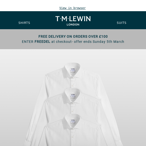 Just Launched: 3 Shirts For Only £135