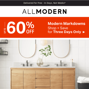 modern vanities → delivered in days, not weeks