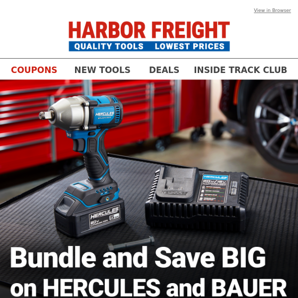 FREE TOOLS & BATTERIES with HERCULES & BAUER BUNDLES!