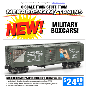 New! WWII Commemorative Boxcars!