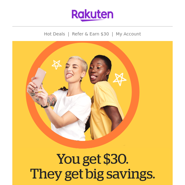 Get $30, give *extra* Cash Back