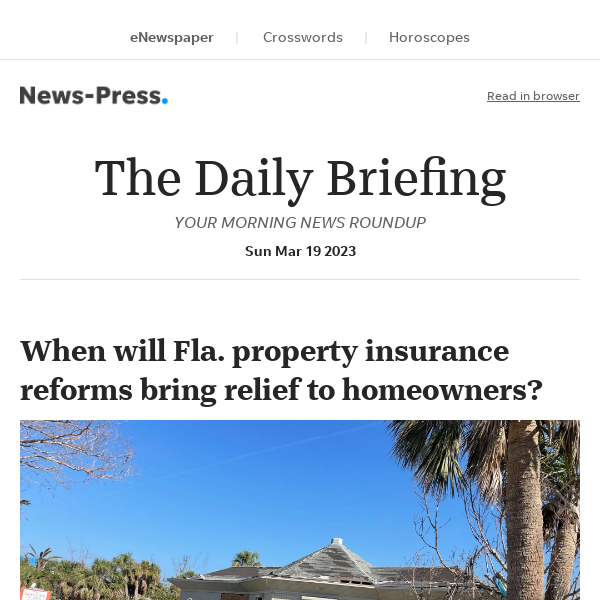 Daily Briefing: When will Fla. property insurance reforms bring relief to homeowners?