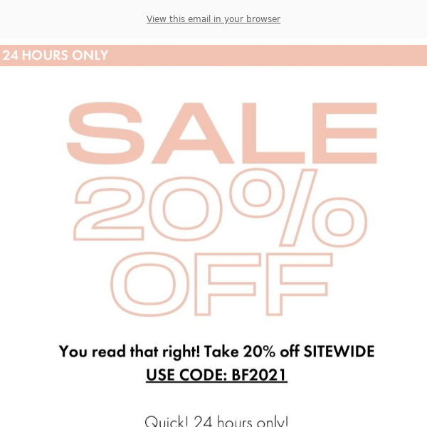 20% OFF SITEWIDE 💥