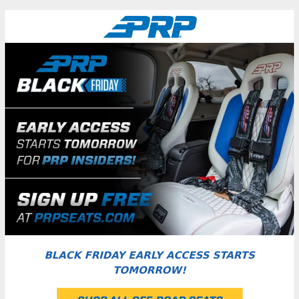 Black Friday Early Access Starts Tomorrow 📢 Your New Seats Are Waiting!