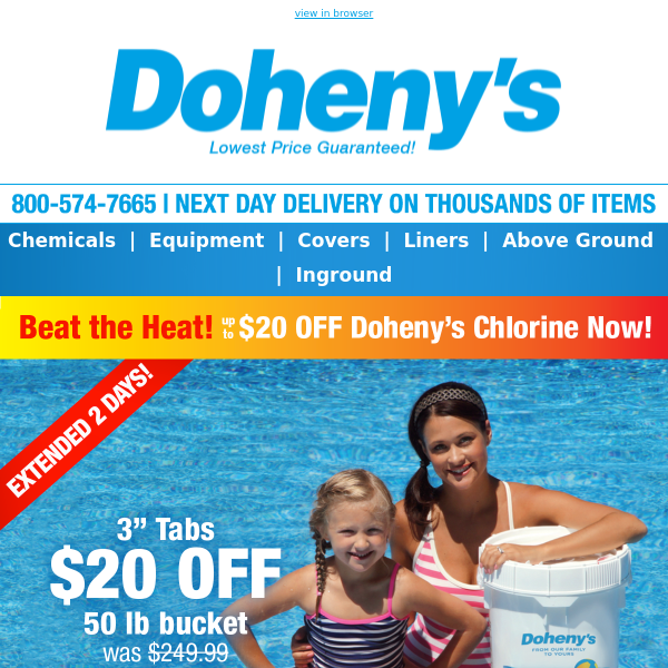 Extended: Beat The Heat Chlorine Splash Sale! $20 OFF Chlorine Tabs