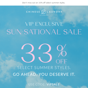Re: Your VIP Access to Our SALE!