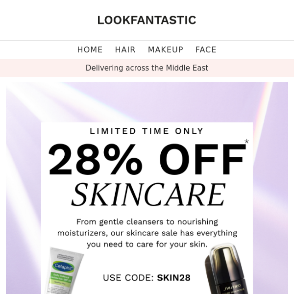 Skincare Flash: 28% Off ✨