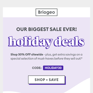 HOLIDAY DEALS: up to 70% off ✨
