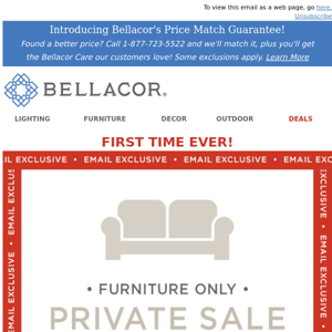 First Time Ever! Furniture Private Sale Extra 15% OFF