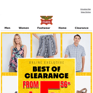 Best Of Clearance From $5.56* Online