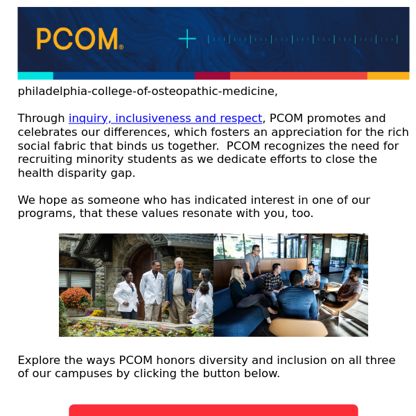 Join PCOM, an institution committed to diversity
