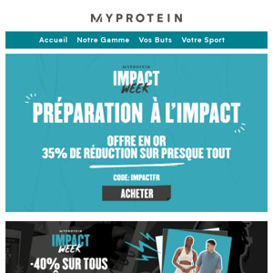 Nutrition 35% + 5% sur l'app 📲, vêtements 40%