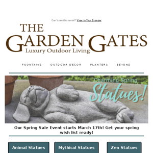 Statues for Every Gardener! Plus VIP NEWS!