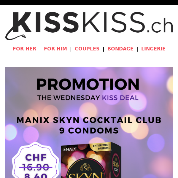 KISS DEAL : -50% off Manix Cocktail Club condoms 🔥🍸