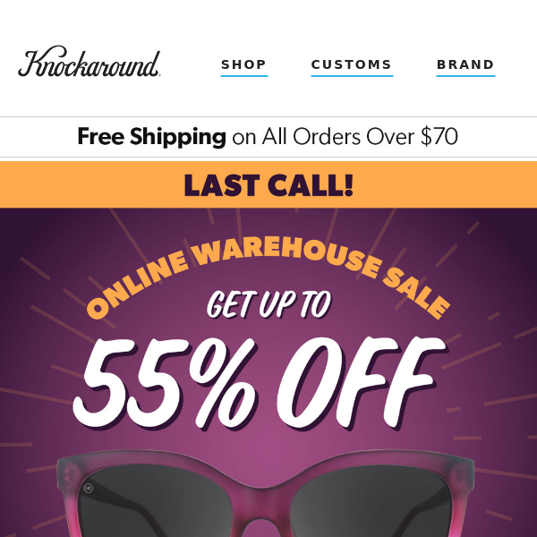 Ends Midnight | Up to 55% OFF Online Warehouse Sale!