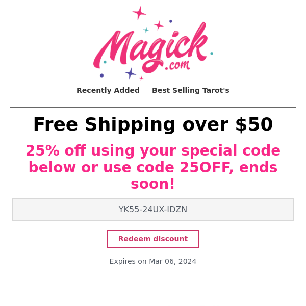 Your cart expires soon! 25OFF is ending!