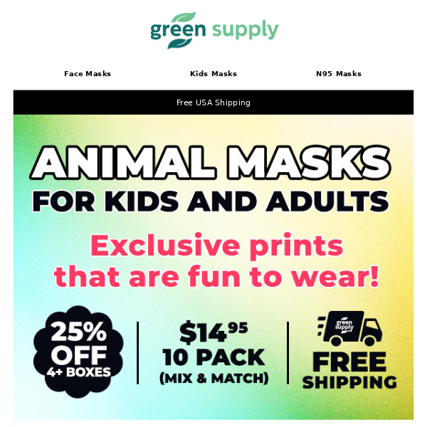 🦓🦈🐆Animal KN95 Masks for Kids and Adults! Fun Prints!